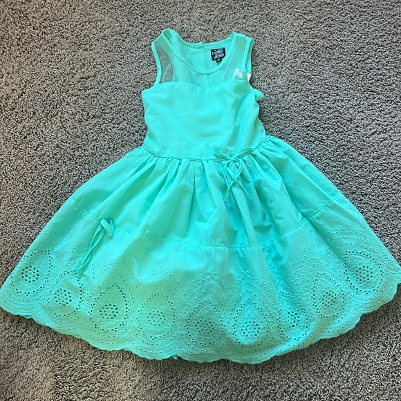 NWT Girl’s Easter dress size 6x turquoise with tulle underlay - Picture 6 of 13